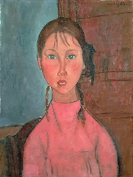Mädchen mit Zöpfen, ca. 1918